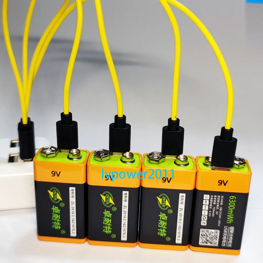 Аккумулятор ZNTER 9 В МВт/ч USB перезаряжаемый литий-полимерный аккумулятор для