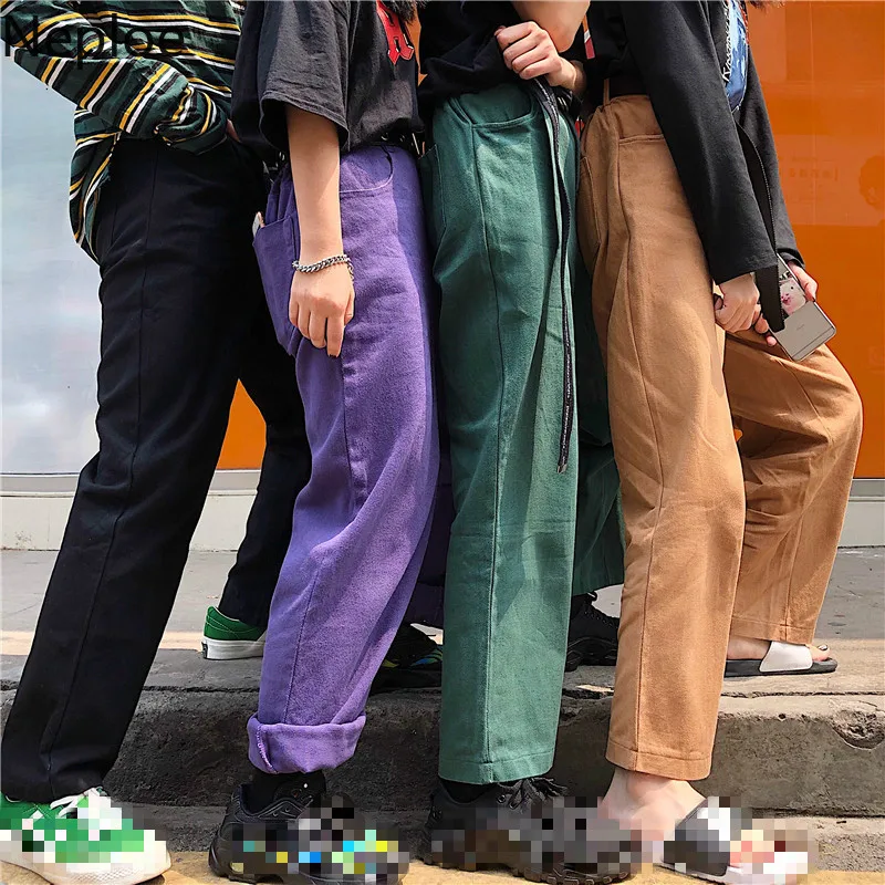 Женские джинсы с высокой талией винтажные широкие брюки на молнии карманами