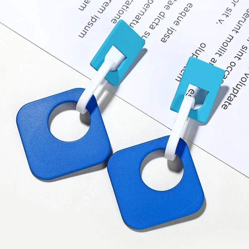 Женские Винтажные висячие серьги с пряжкой летние прямоугольные акриловые