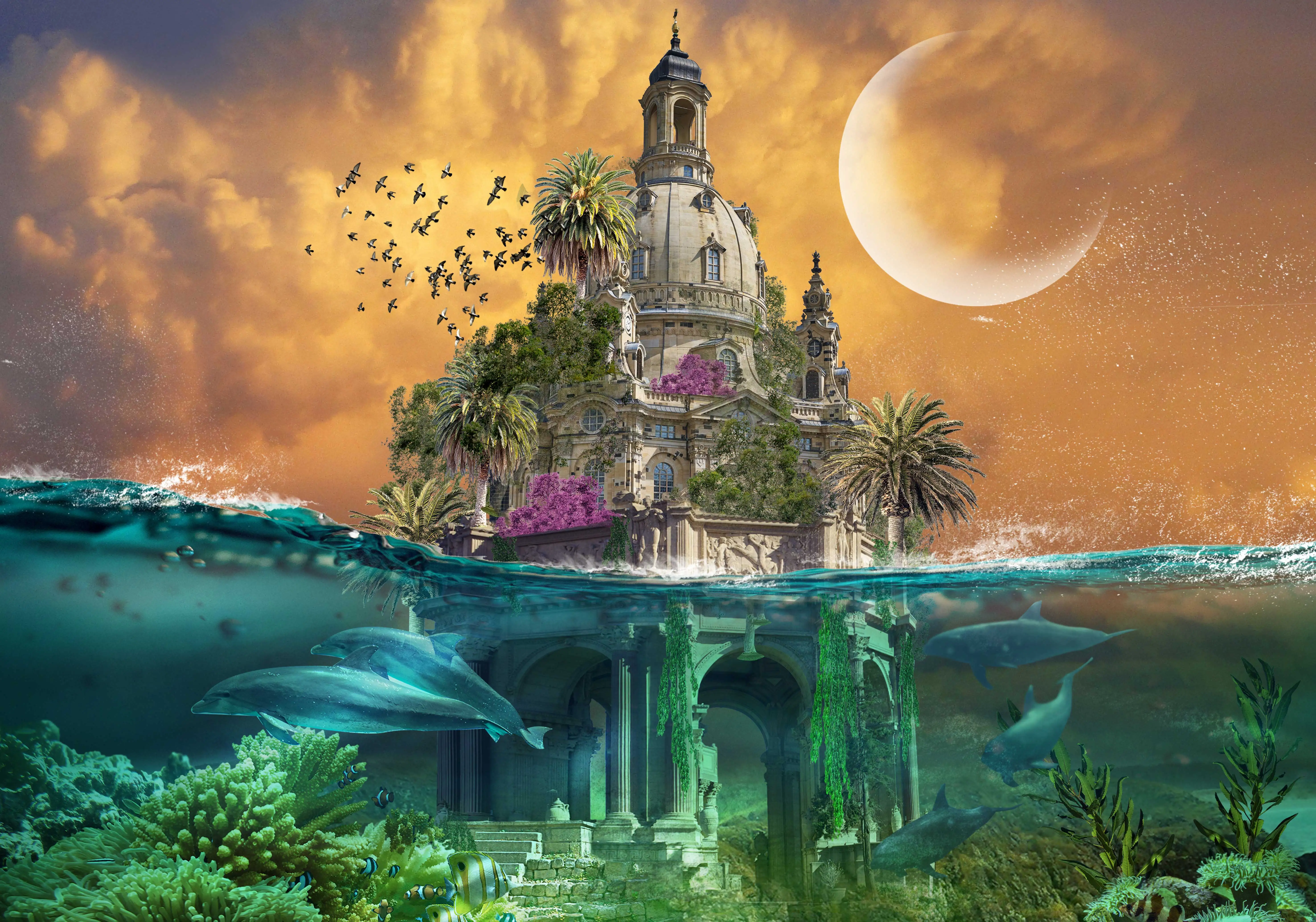 Simsan Fantasy Forest гобелен с изображением деревьев Fairyland Alice Castle Wall висящие Декорации