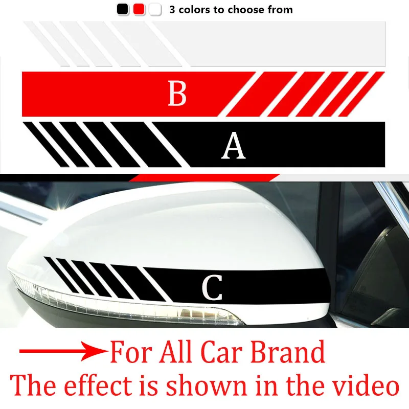 

2pcs Car Rearview Mirror Exterior Stickers Body Decal Fashion Accessories for Ford Focus 2 mondeo f150 ranger fusion fiesta mk7