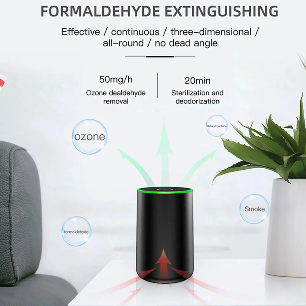Wireless Portable Car Diffuser Humidifier Low Noise Auto Air Purifier Freshener Ozone Generator With LED Light | Автомобили и