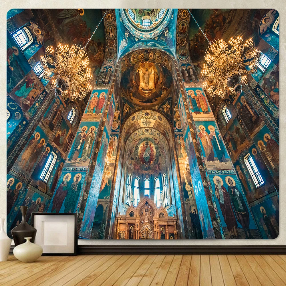 

Christian Church mural tapestry home decoration Bohemian decorative background wall cloth Angel tapestry bed sheet sofa blanket