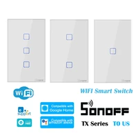 sonoff t0 us wifi smart diy switch timer 1 3gang switches automation via ewelink app remote control work with alexa google home