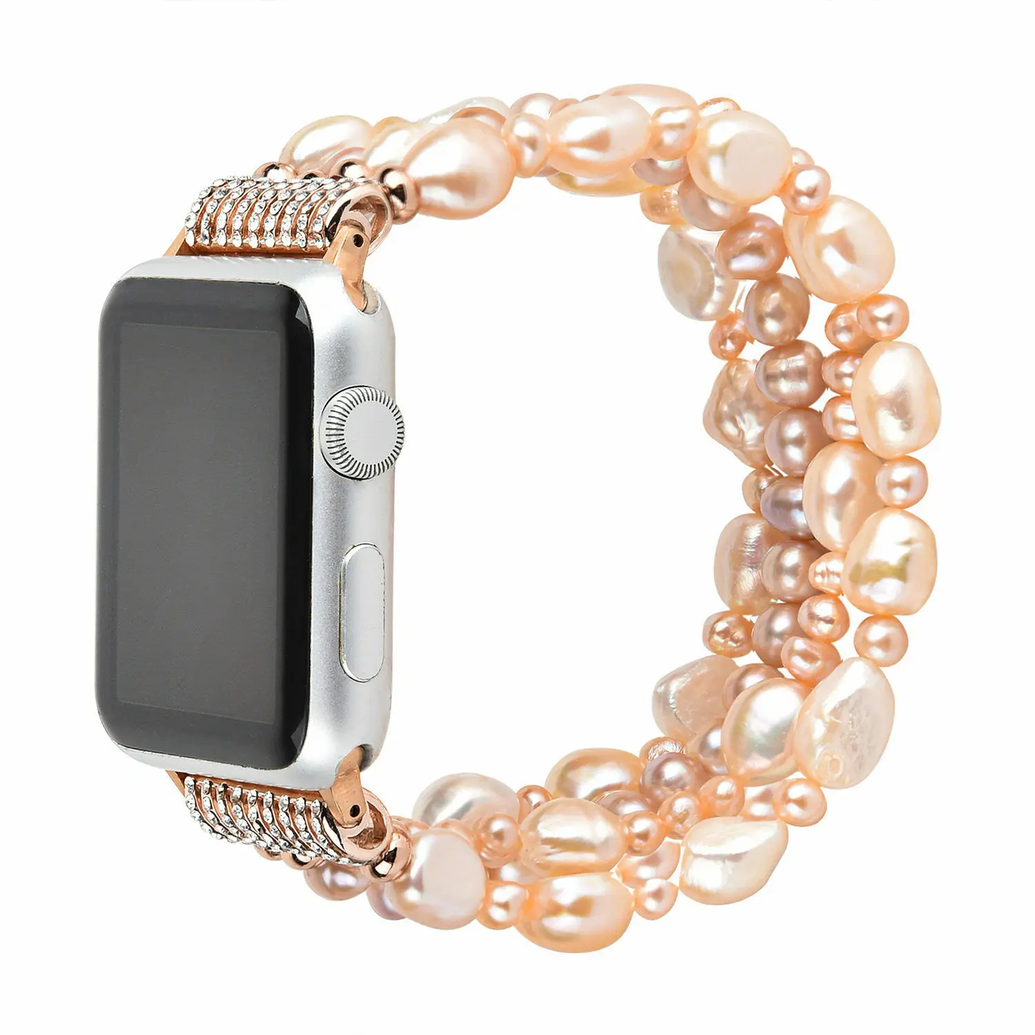 Фото Ремешок для часов для Apple Watch Series 5 4 3 2 1, женский браслет с жемчужинами и кристаллами для iWatch Band 38/40 мм 42/44 мм №4