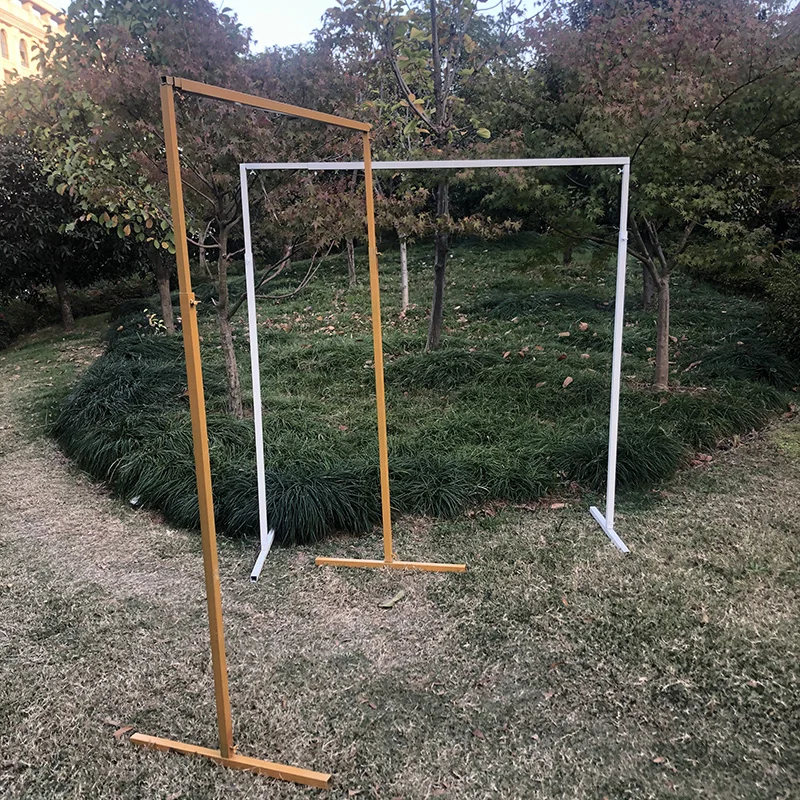 

Свадебный сценический фон рамка из кованого железа декоративная подставка для цветов под заказ Золотая свадебная квадратная арочная полка...