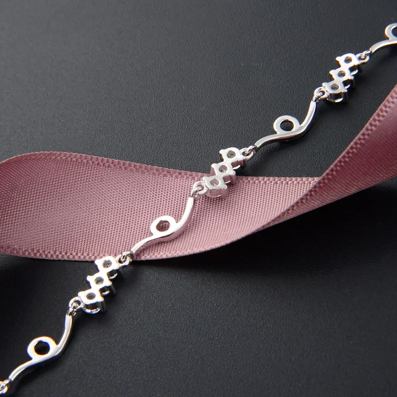 

17.5 Cm Bracelet Jewelry Wholesale Promotion Women Hand Accessory S925 Genuine Silver Bracelet Wedding Luxury Brand Waist Chain