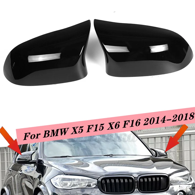 

Глянцевые черные запасные боковые зеркальные крышки M Style для BMW X5 F15 X6 F16 2014-2018