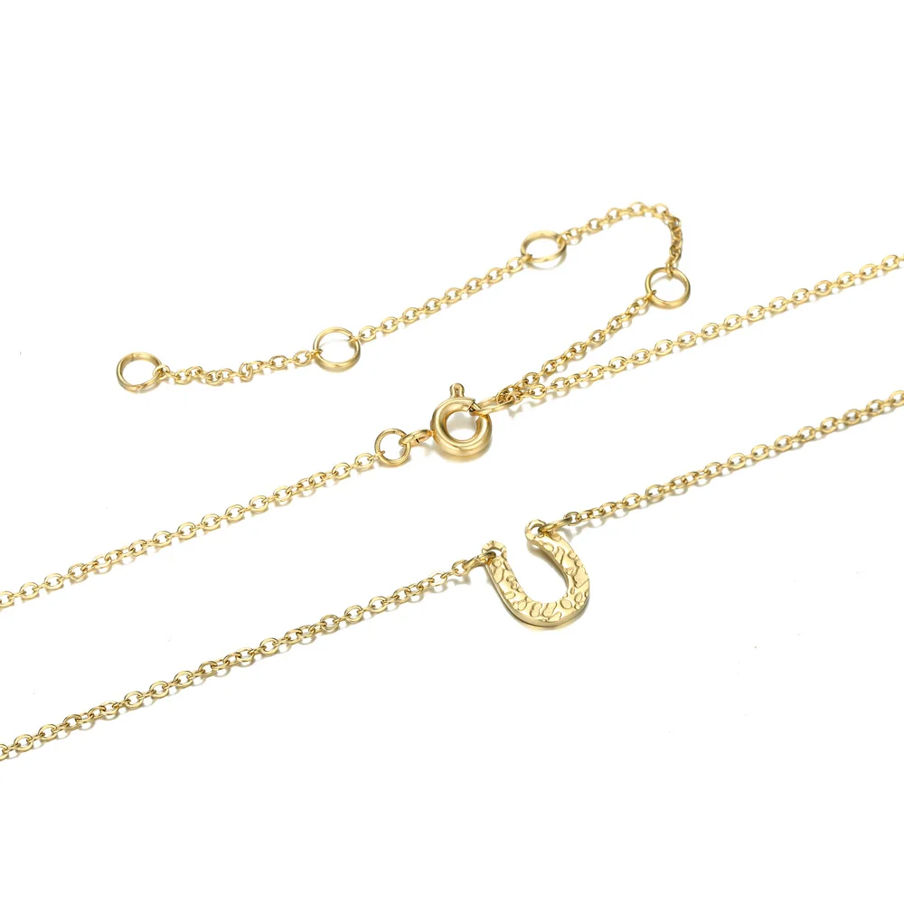Женское золотое ожерелье из нержавеющей стали u-образная подвеска массивное