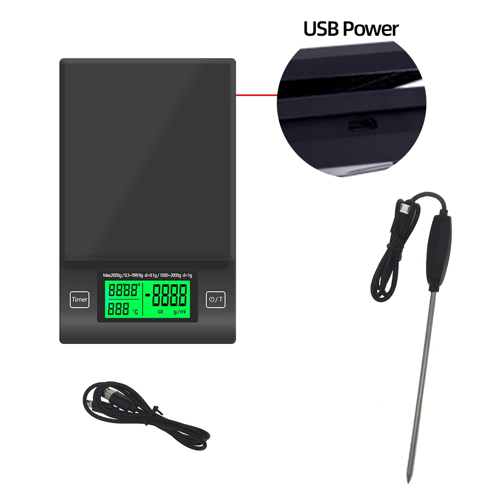 Цифровые кухонные весы для кофе с таймером 2 кг/1 г|Весы| |