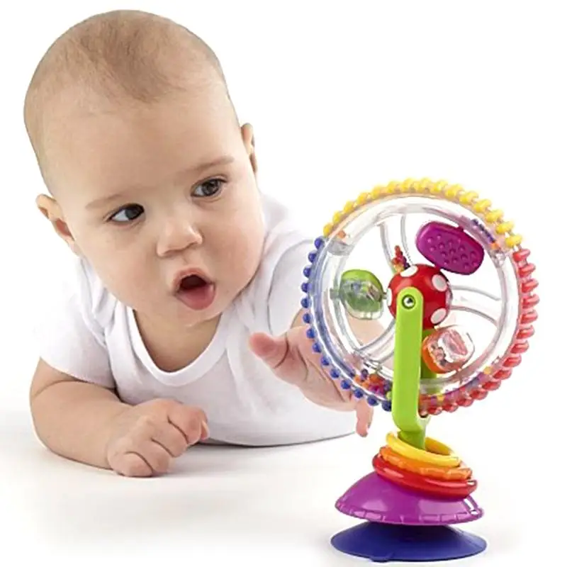 None Baby Rattle Toys Creative Rotating Windmill Tricolor Ferris Wheel with Sucker Chair Stroller Toy | Игрушки и хобби