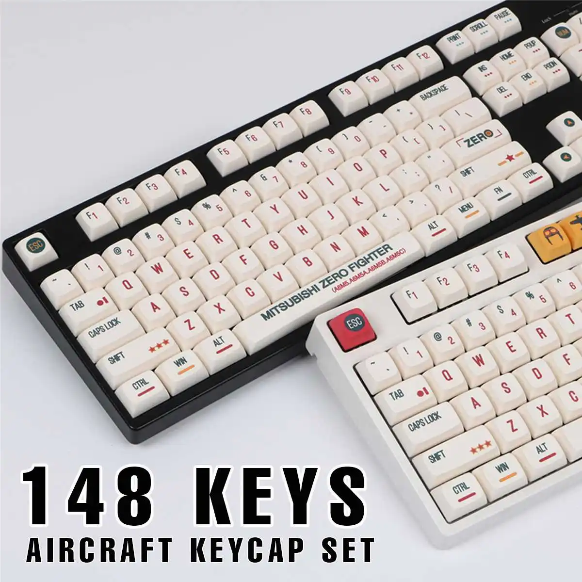 

PG Aircraft Keycap Set 148 Keys XDA Profile PBT Sublimation Key Cap for Cherry MX Switch 64 68 84 87 Keys Mechanical Keyboard