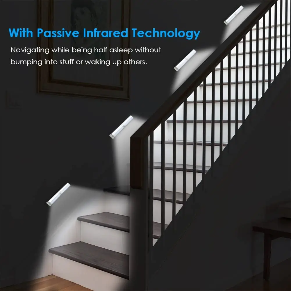 Движения Сенсор светодиодный ночной Светильник Перезаряжаемые Беспроводной