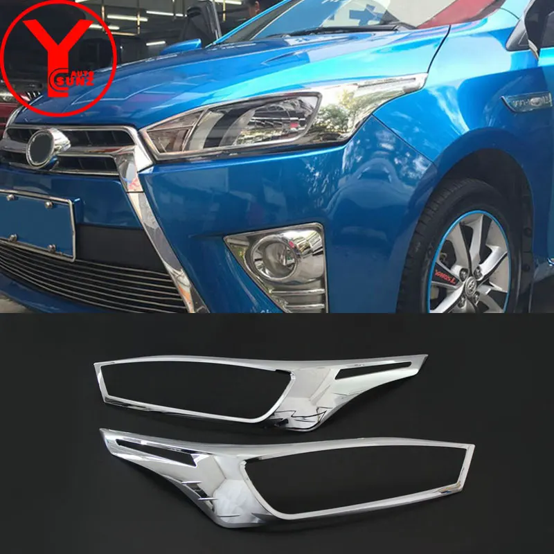 Хромированный налобный фонарь для Toyota Yaris L хэтчбек 2014 2015 2016 крышка лампы