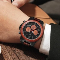 curren masculino waterproof wood watch stainless steel wood hybrid unique watch fashion top luxury business quartz watch