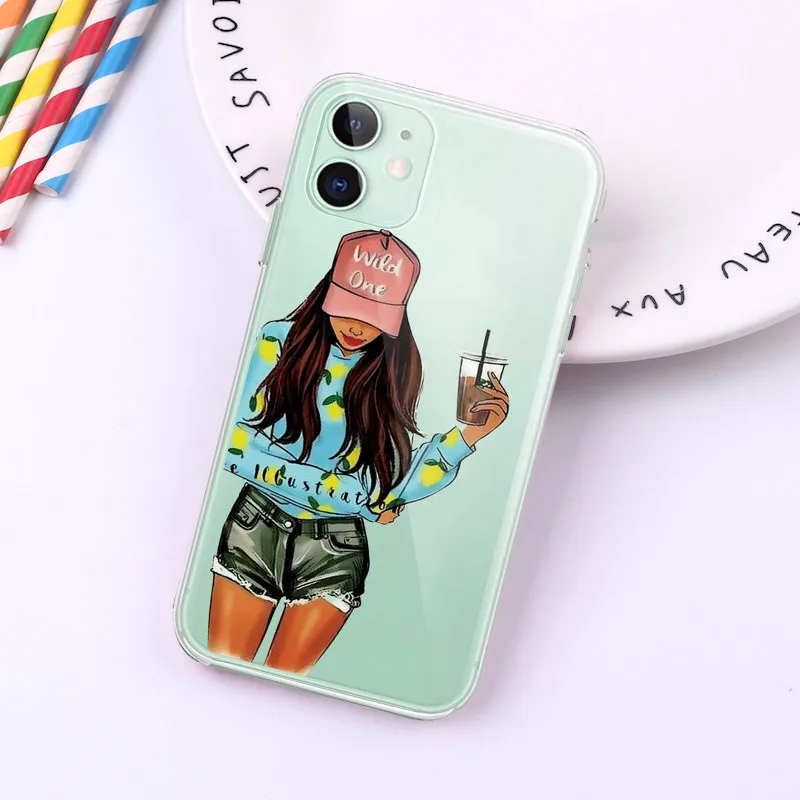 Модный дизайнерский мягкий чехол для телефона из ТПУ девушек Iphone X XS XR Max 11 Pro Meizu M3S