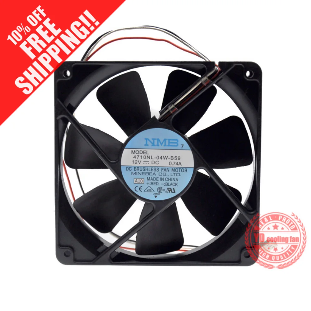 Новый NMB MAT Minebea 4710NL 04W B59 12025 12В 0.74A 12 см бесшумный вентилятор охлаждения|cooling fan|silence