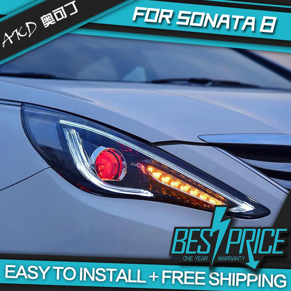 Автомобильная фара AKD для Hyundai Sonata8 Sonata 8 2011-2014 биксеноновые фары светодиодные