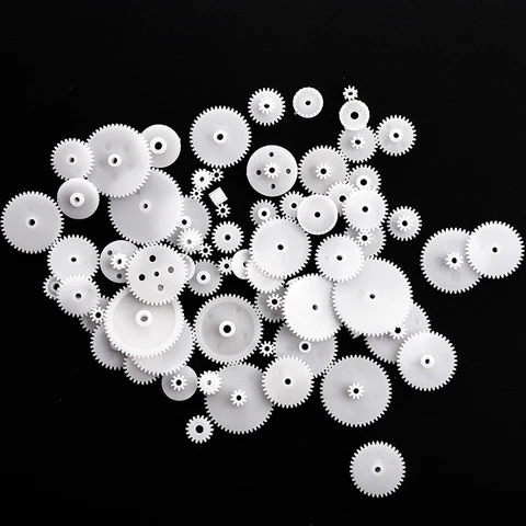 Набор шестеренок из белого пластика разных стилей 58 шт. для игрушек RC