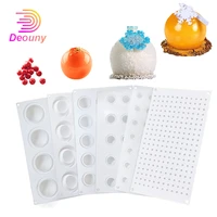 deouny 5 types 3d sphere ball mousse mold spherical silicone dessert muffin baking tools for cakes decorating mould supplies