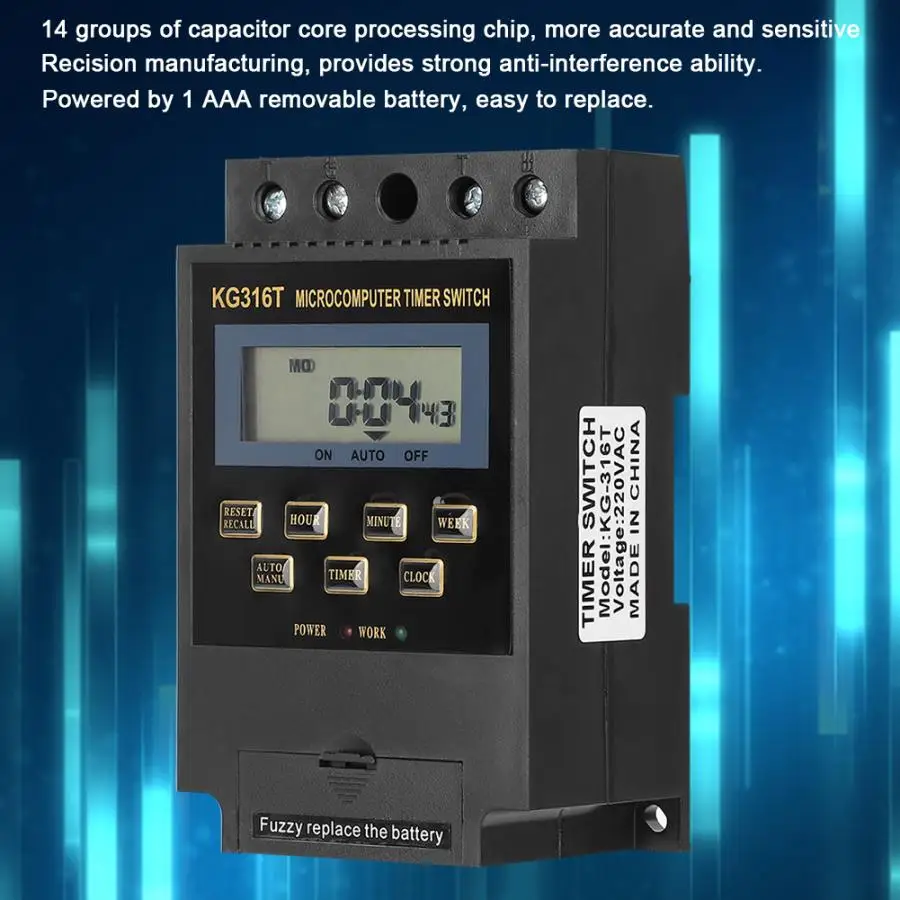 220V Weekly Timer Switch Microcomputer On Off Control Programmable Time Relay | Безопасность и защита