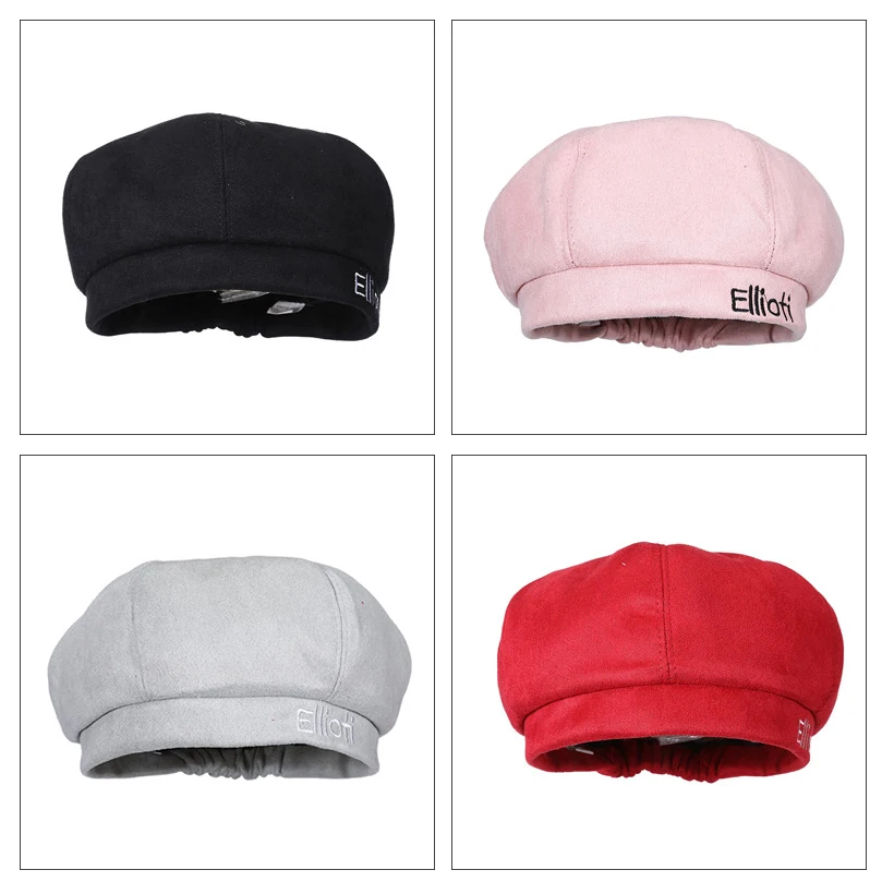 Женская шерстяная шапка AWAYTR теплая шапка-береты с вышивкой и надписью Ellioti