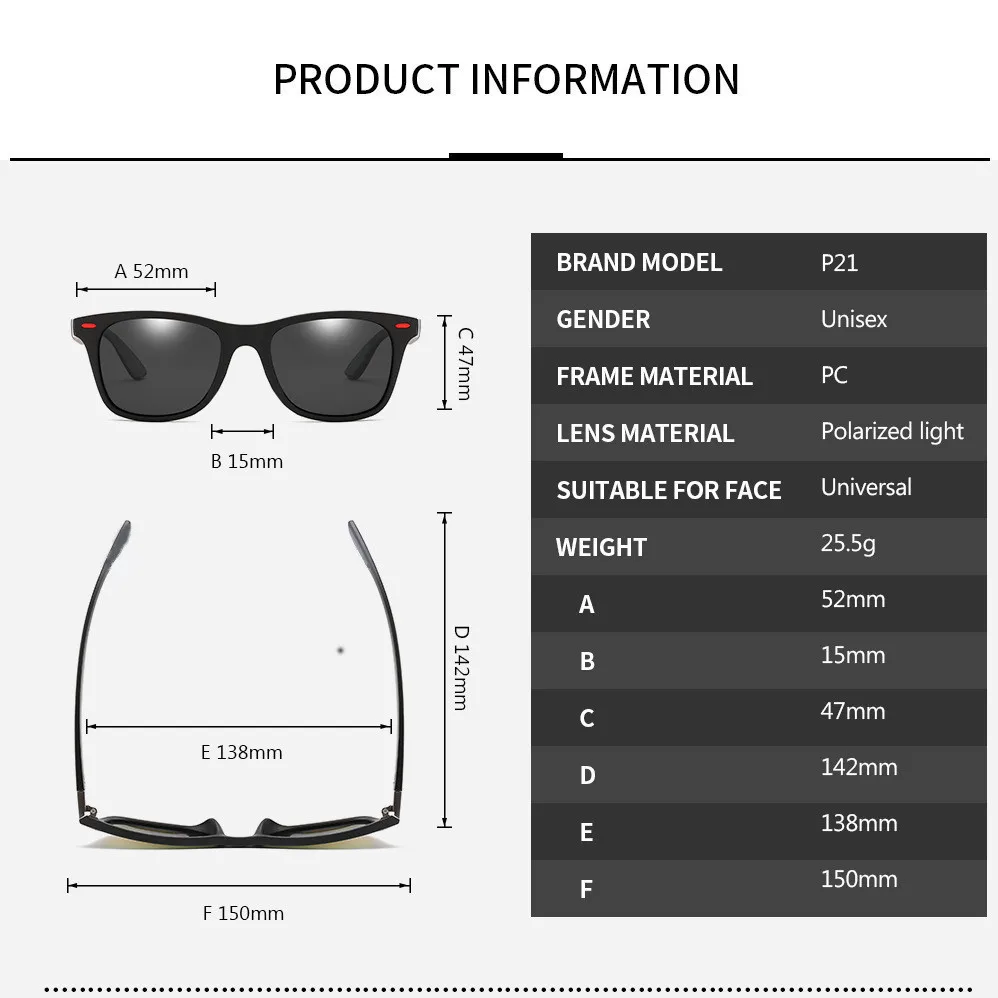 

LNRRABC Brand Design Polarized Sunglasses Men Women Driver Shades Male Vintage Sun Glasses Men Spuare Mirror Summer UV400OculoS