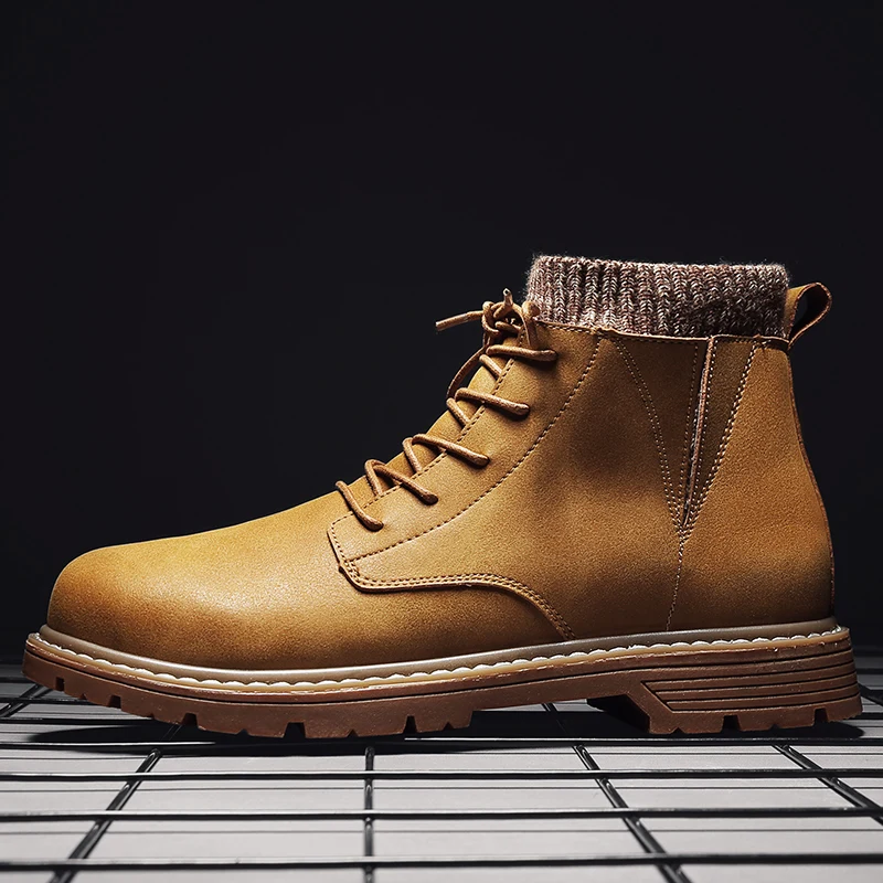 

New High Quality Boots Genuine Leather Men Luxury Casual Shoes Fashion Polished Luster Boots For Men Military Tactical Boots