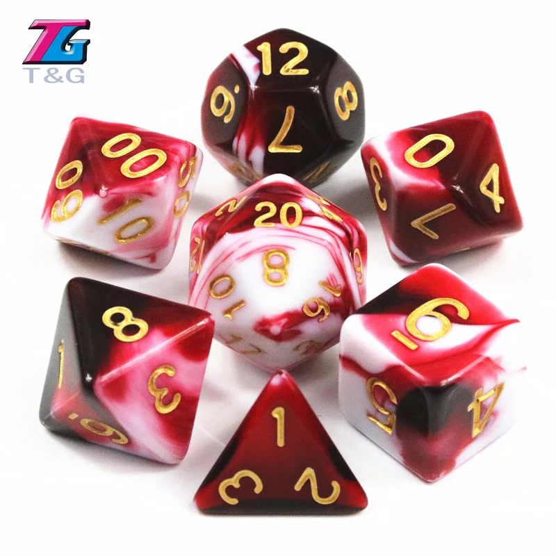 7 компл./упак. многогранник ролевая многогранные кости для доски карточки Клубные