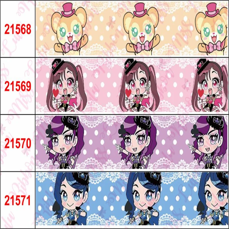 Корсажная лента 16 мм-75 мм с японским мультяшным принтом для девушек цветными