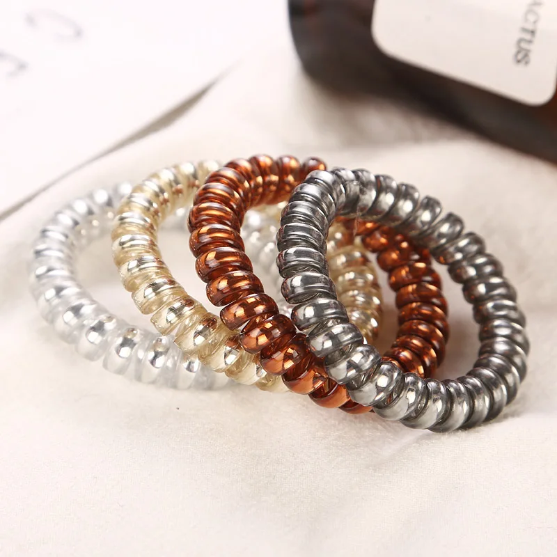 4pcs Mix Color 4 шт. 5,5 см новые женские эластичные резинки для волос высокий уровень телефон шнур резинки для девочек резинки конский хвост аксессуары для волос головной убор - Цвет: 4pcs Mix Color
