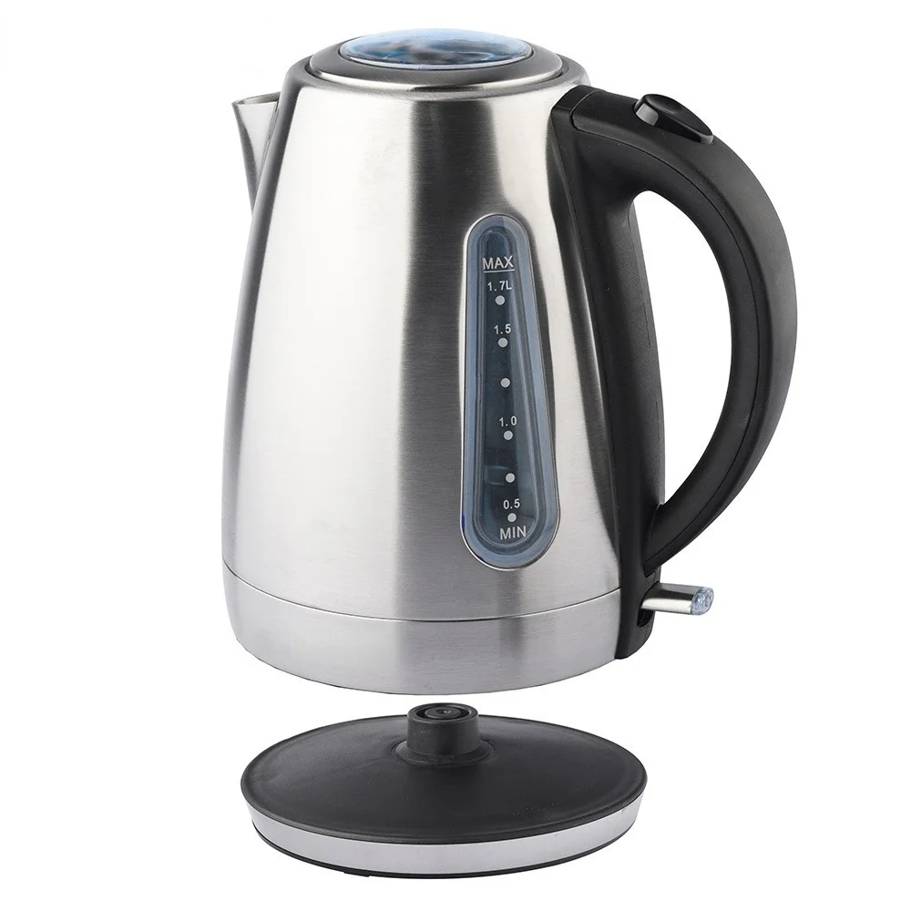 

European standard hot selling kitchen appliances stainless steel electric kettle 1.7L thermal insulation tape scale automatic