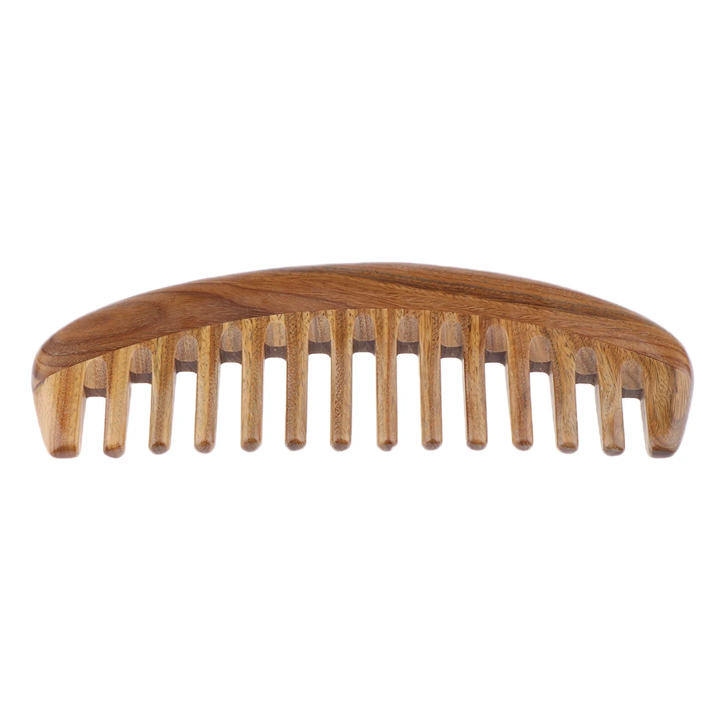 

Широкий зуб зеленый гребень из сандалового дерева для Волос Гладкий & скальп расслабляющий + овальный портативный Настольный Косметический...