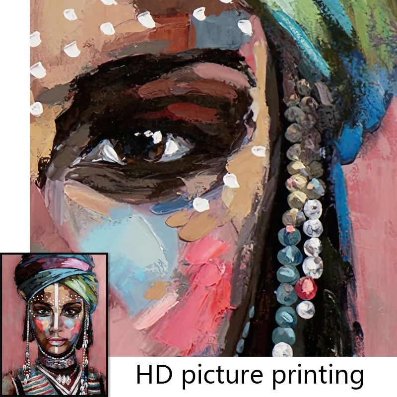 

Abstract African woman wall art posters and prints black girl portrait picture Home decoration Canvas oil painting African woman