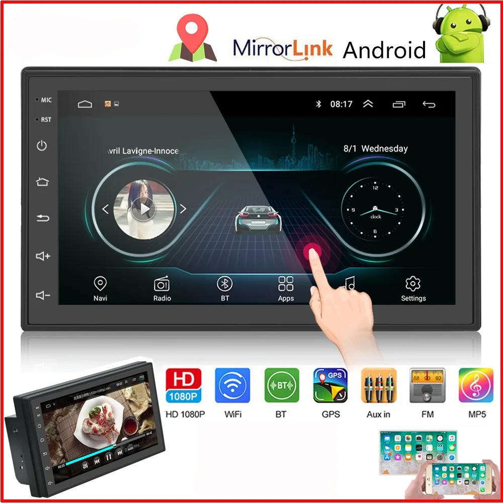 12 В 7 &quotAndroid 6 0 2 Din MP5 автомобильный Радио мультимедийный видео плеер