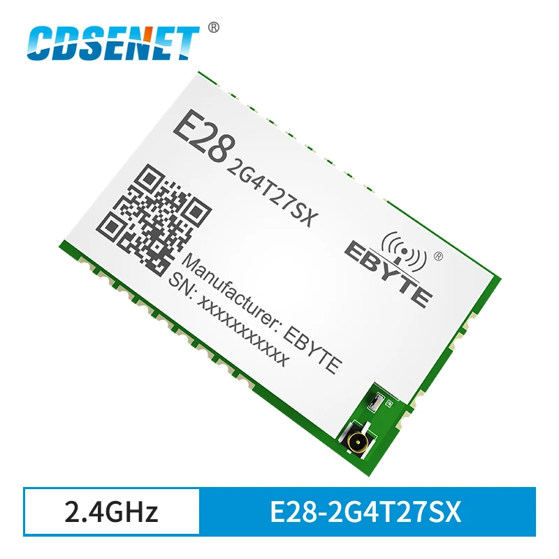 

SX1281 LoRa FLRC GFSK 2.4GHz 27dBm Long Distance Wireless Serial Port Module CDSENET E28-2G4T27SX IPEX Stamp Hole Transmitter