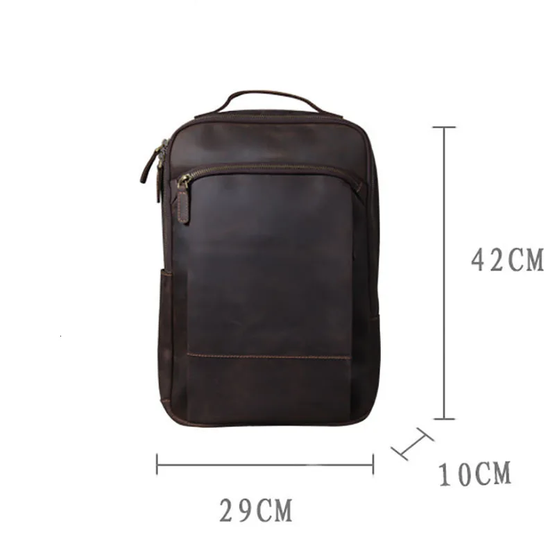 Новая мужская кожаная сумка для компьютера, рюкзак Mochilas Hombre, винтажная кожаная сумка Mad Horse, кожаный рюкзак с защитой от кражи