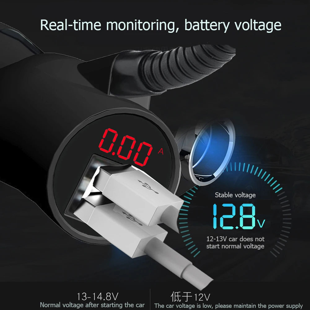 E8 3 в 1 двойной USB прикуриватель держатель телефона автомобильное крепление 10 Вт Qi Быстрое беспроводное зарядное устройство 3.1A порты со встроенным зарядным шнуром