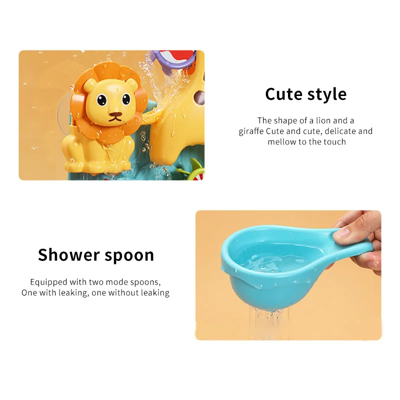 

Kids Montessori Suction Cup Pool Spray Toy Baby Bath Toys For Kids Lion Model Water Shower Toys Child Swimming Pool Bathing Game