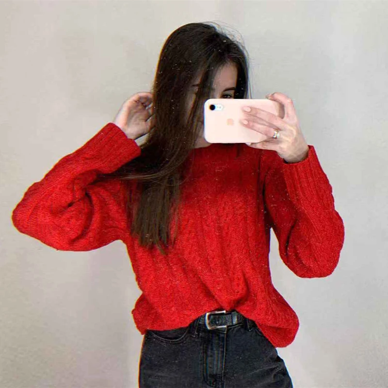 HziriP 2019 Autumn Winter Stylish Knitted Sweater High Quality Fashion Loose Pullover Free Female Casual Sweaters 4 Colors | Женская