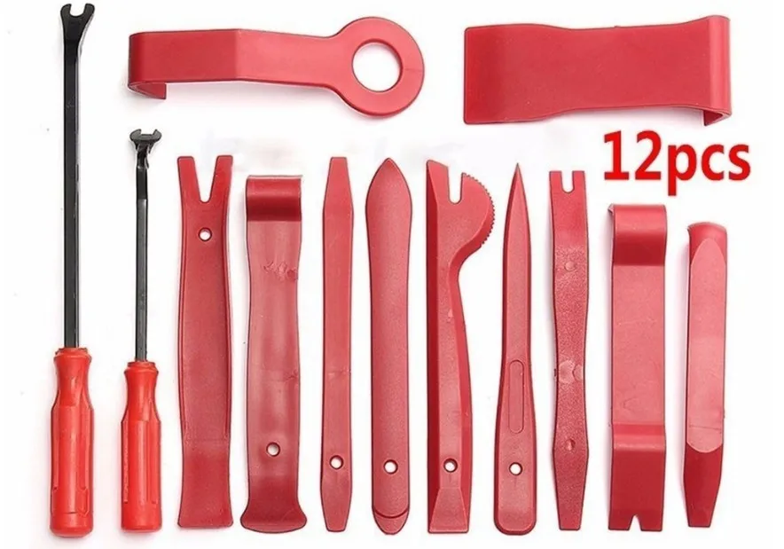 

12Pcs Trim Removal Tool Set Car Trim Puller Kit Plastic Pry Tools for Door Panel Audio Terminal Fastener Remover Auto Accessory