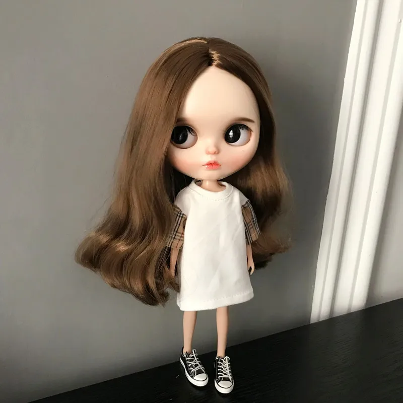 Новинка 1/6 Модная Одежда для кукол для blyth белая черная лошадь футболка одежда для Pullip кукла аксессуары для Барби Кукла