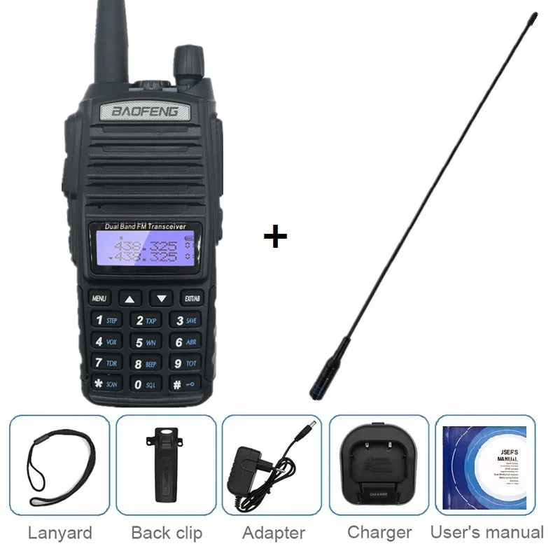 add antenna 8 Вт BAOFENG UV-82 Plus 8 Вт 10 км рация станция CB VHF/UHF морская ветчина радио двухстороннее Amador 8 Вт UV82 плюс - Цвет: add antenna