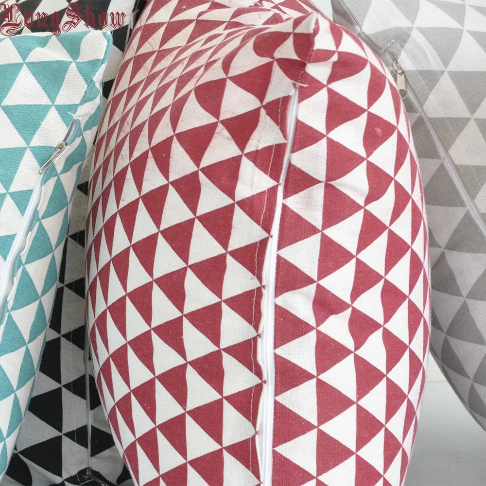 Home Decorative Cute Red Colour Geometric Printing Cotton Linen Pillow Case Cover | Дом и сад
