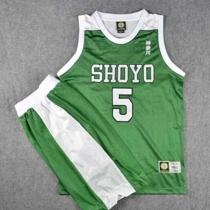 

Трикотажная футболка и шорты SHOYO #5 HANAGATA, костюм для косплея Слэм-Данк, Комплект Баскетбольной футболки SHOYO, школьная баскетбольная форма, спо...