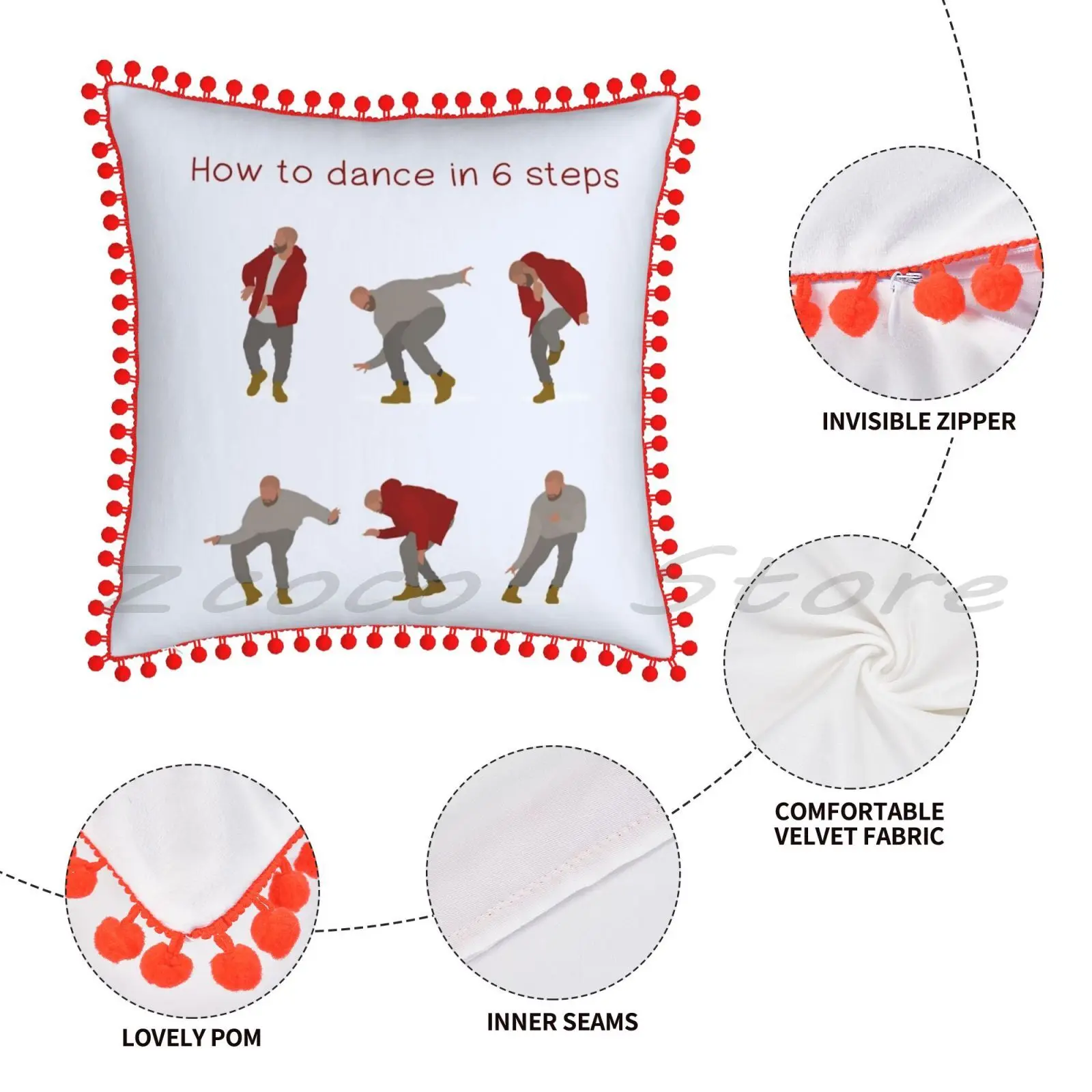 Наволочка с надписью как танцевать 6 этапов | Дом и сад