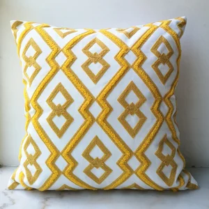 yellow cushion cover cute diamond geometric embroidery pillow case with for sofa bed simple home decorative 45x45cm sofa bed free global shipping