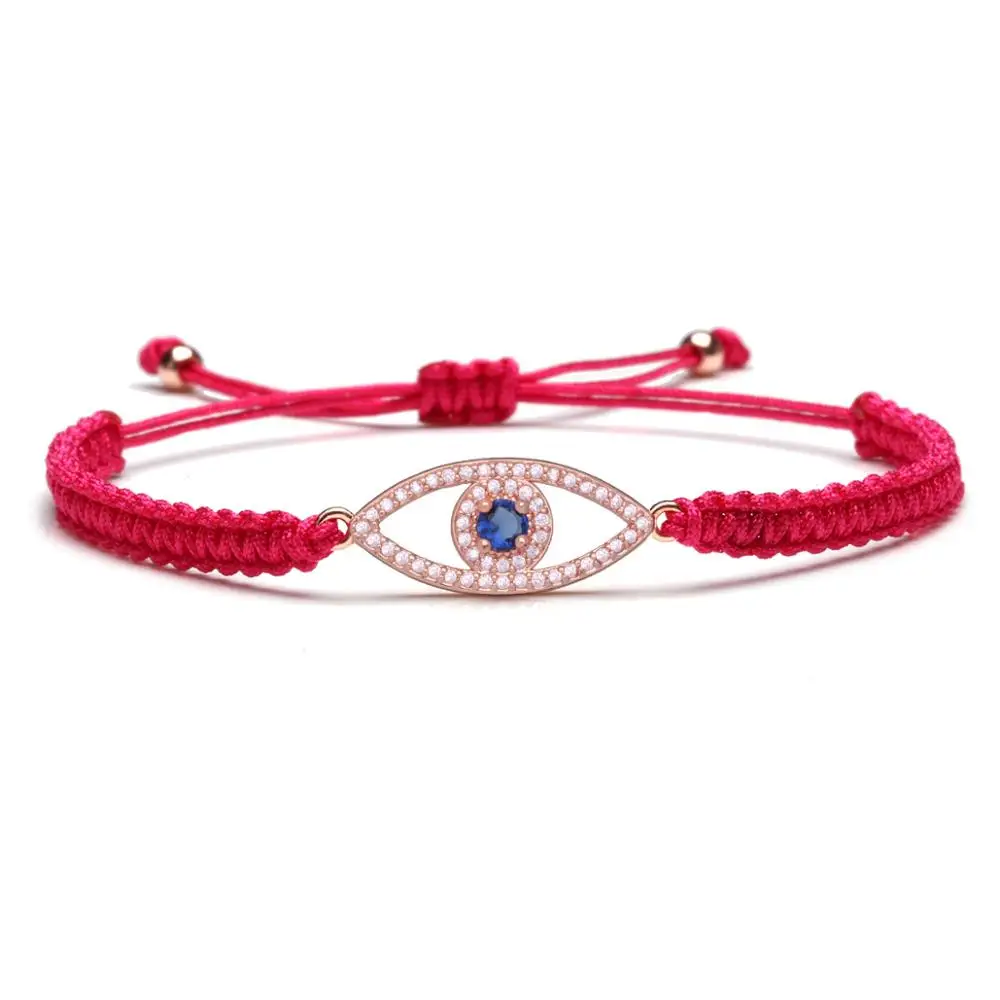 Красивый синий циркониевый кристалл микро медь сглаза очаровательный браслет