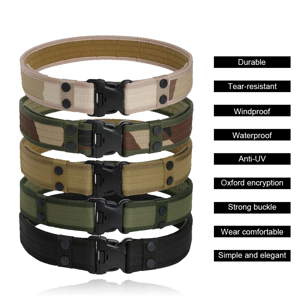 

Combat 2 Inch Canvas Duty Tactical Sport Belt with Plastic Buckle Army Military Adjustable Outdoor Fan Hook & Loop Waistband