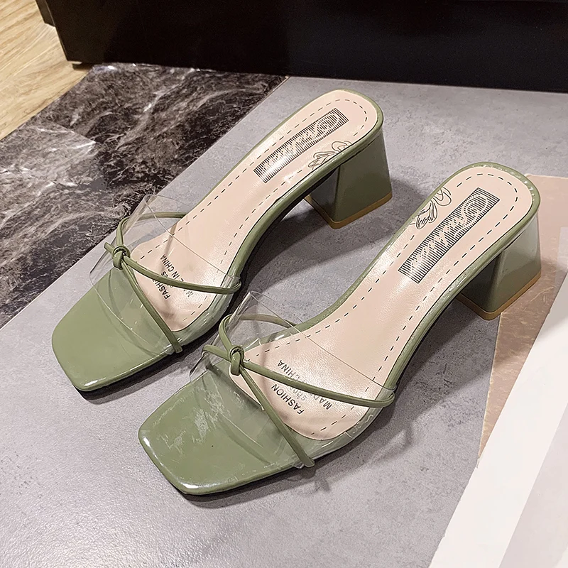

Marlisasa Women Cute Sweet Green Pu Leather Open Toe High Heel Sandals Lady Classic Summer Comfort Sandals Sandales Femmes H5877